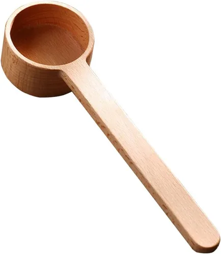Vista 10 de Cucharas de madera para botes, cuchara de café, cuchara de café molido de madera estilo coreano de 16.8 cm, medición para granos molidos o té