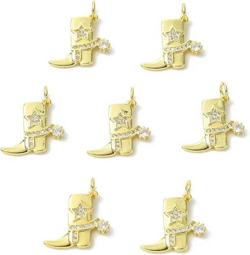 Vista 17 de Stiesy Dijes de latón dorado para hacer joyas, colgantes a granel para collares, pulseras, aretes, manualidades, Vidrio, Sin piedra preciosa