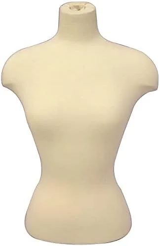 Vista 2 de (JF-22SDD01+BS-01) ROXYDISPLAY Talla 4-6 Forma de cuerpo hembra recta con trípode base de madera natural + tapa