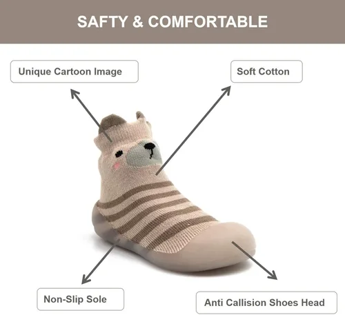 Vista 3 de Babycare Zapatos de calcetín para bebé, niños y niñas, zapatos de bebé, zapatos de primeros pasos con suela de goma antideslizante