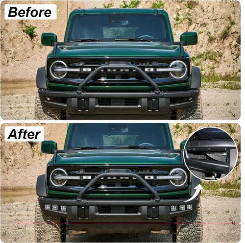 Vista 6 de Soporte de montaje de luces antiniebla LED para parachoques delantero compatible con Ford Bronco de 2 puertas 4 puertas 2021 2022 2023 2024 2025