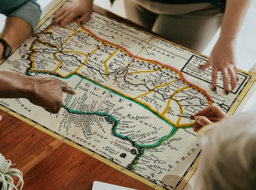 Vista 4 de 1736 Mapa de Negroland y Guinea, con los asentamientos europeos, explicando lo que pertenece a Inglaterra, Holanda, Dinamarca