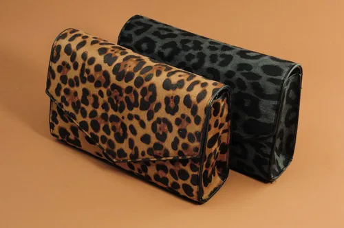 Vista 3 de HOXIS Bolso de hombro con cadena para mujer con estampado de leopardo