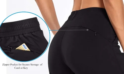 Vista 82 de Oalka - Pantalones deportivos para mujer, con cintura alta y bolsillos, para hacer deporte, yoga y entrenar