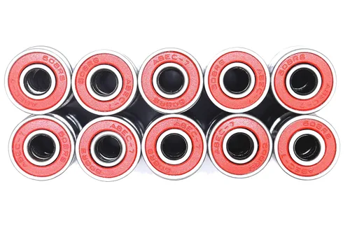 Vista 2 de FGen 100pcs Motor de bajo ruido dedicado 608RS Skateboard Bearing Fingertip Gyro Special Bearing (rojo)