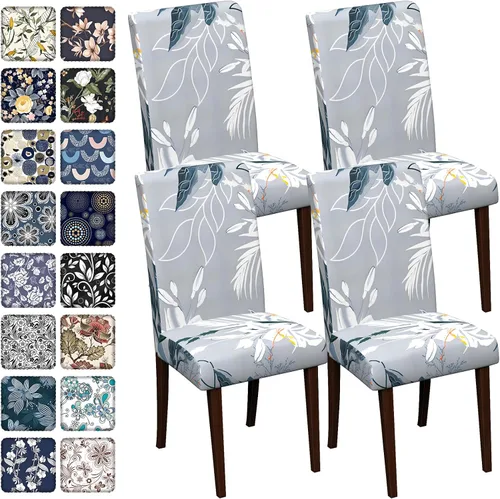 Vista 93 de Fundas para sillas de comedor CoSofSLIP, juego de 2, fundas estampadas elásticas antideslizantes, fundas extraíbles y lavables para sillas