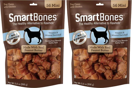 Vista 15 de SmartBones Mini masticables con carne de res real, 24 unidades, masticables sin piel cruda para perros