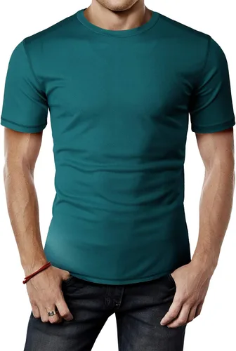 Vista 25 de H2H Camisetas de manga corta de compresión Cool Dry para hombre Cmtts263-negro