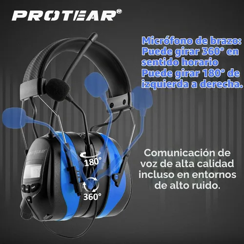 Vista 4 de AM FM Radio Auriculares, Orejera Bluetooth 6.0 con pluma, siega