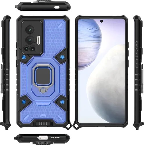 Vista 47 de Funda para 1+ Nord 2 5G, funda para OnePlus Nord 2 5G con funda de soporte, color azul