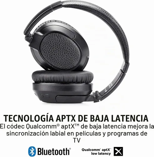 Vista 6 de Mee Audio Matrix Cinema - Auriculares Bluetooth Inalámbricos de Alta Resolución Estéreo con aptX de Baja Latencia para Mejor Sincronización