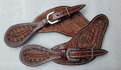 Vista 3 de Showmen Craft - Correas de cuero para adultos, con tachuelas plateadas y hebilla