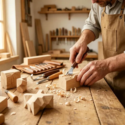 Vista 5 de Kit de Tallado de Madera Deluxe Tekchic - Cuchillo de Tallado, Juego de Cuchillos para Tallar Madera, Kit de Tallado de Madera para Principiantes