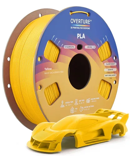 Vista 69 de OVERTURE Paquete de 10 filamentos PLA de 0.069 lbs (0.069 in), filamento de impresora 3D de herido ordenado, paquete de 10 bobinas de 2.2 libras