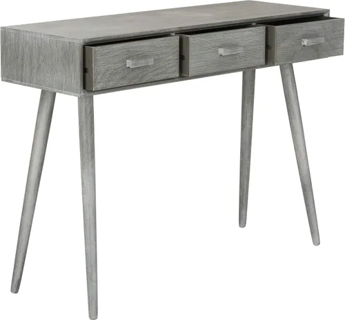 Vista 14 de Safavieh Home Albus Mid-Century - Mesa consola moderna de 3 cajones color negro