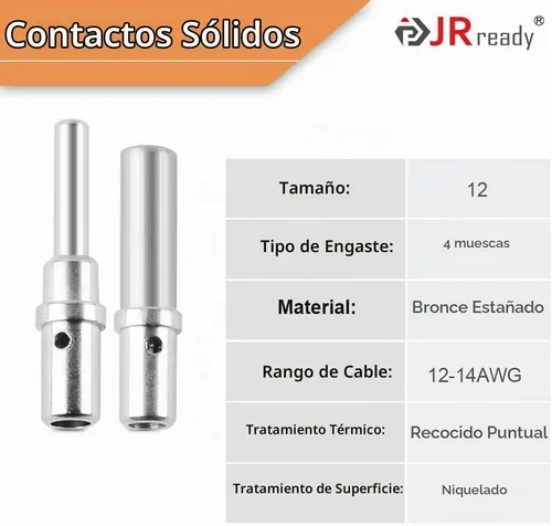Vista 3 de JRready ST6138 Kit de conectores DTP de 2 pines, DTP 12 calibre 14 conector impermeable con tamaño 12 contacto sólido 12-14 AWG, 2