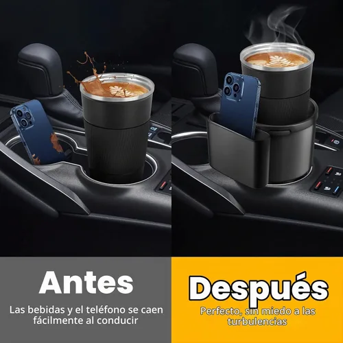 Vista 6 de TYKOR Expansor de portavasos de automóvil, adaptador extensor de portavasos para automóvil con base ajustable, se adapta a YETI de 24/36/46 onzas