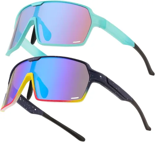 Vista 13 de Karsaer Lentes de sol deportivos de gran tamaño para hombres y mujeres, lentes de protección UV de marco grande, ideales para béisbol, correr
