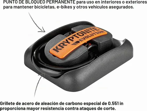 Vista 3 de Kryptonite Evolution - Anclaje de suelo, montaje en pared y piso de acero resistente