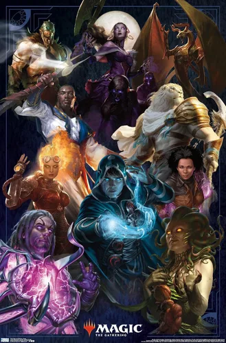 Vista 9 de Trends International Magic: The Gathering - Póster de pared de grupo, 14.725 x 22.375 pulgadas, versión enmarcada de madera de granero
