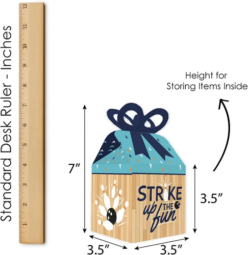 Vista 7 de Big Dot of Happiness Strike Up the Fun - Bolos - Cajas de regalo cuadradas - Cajas de regalo para fiesta de cumpleaños o baby shower - Juego de 12