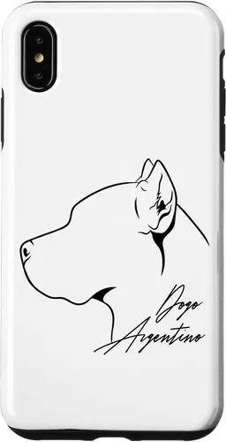 Vista 7 de iPhone 15 Funny proud Dogo Argentino perfil perro mamá perro caso