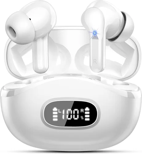 Vista 11 de Auriculares inalámbricos, Auriculares Bluetooth 5.4 HiFi Estéreo, Auriculares con 4 Micrófonos ENC de Cancelación de Ruido, Auriculares Bluetooth