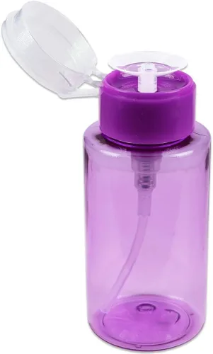 Vista 10 de Dispensador de bomba de empuje transparente de 7 onzas, botella recargable vacía con tapa abatible, para esmalte de uñas, viajes, embalaje