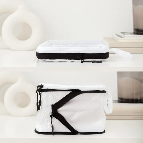 Vista 7 de Juego de 8 cubos de compresión de embalaje Diseño de doble capacidad para viajes Tamaños pequeños, medianos y grandes Bolsas organizadoras