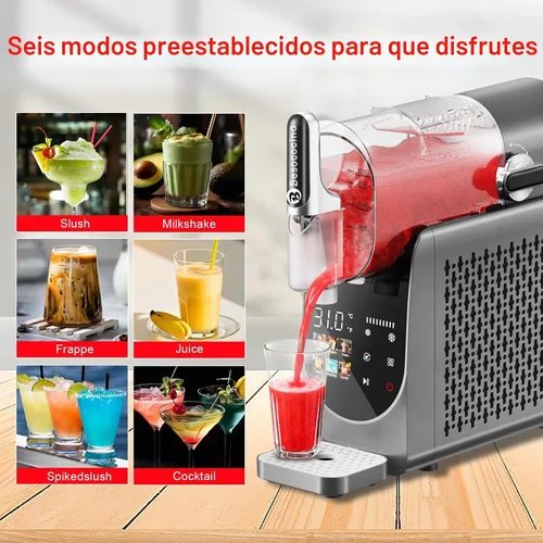 Vista 7 de Máquina de granizado de 84 onzas, máquina de granizado para el hogar, máquina de bebidas congeladas con pantalla de un solo toque, 6 programas