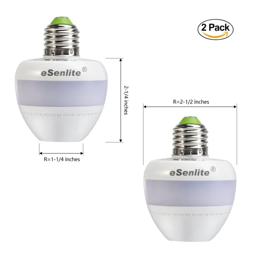 Vista 2 de eLEDing - Adaptador de enchufe de luz con sensor de movimiento, base de tornillo de movimiento radar para bombillas LED CFL incandescentes, control