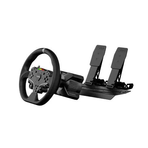 Vista 4 de MOZA R3 Racing Simulator 4PCS Wheel & Pedals bundle for PC: R3 Direct Drive Base, ES Lite Steering Wheel, SR-P Lite Pedals and Table Clamp, Black