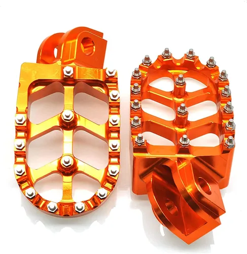 Vista 3 de MZS Estriberas para Moto de Cross, 2001-2018 Estribo de Motocicleta Adventure MX Pedal CNC Naranja Compatible con Modelos 65 85 125 150 200 250 300