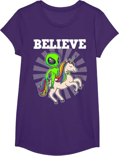 Vista 16 de Believe Space Alien Riding Unicorn - Camiseta de regalo divertida, Negro, S