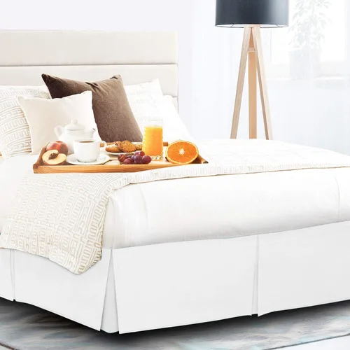 Vista 7 de Falda de cama – Falda de cama plisada 100% algodón egipcio de 800 hilos – Fácil ajuste con falda de cama a medida de 12 pulgadas – Tamaño individual