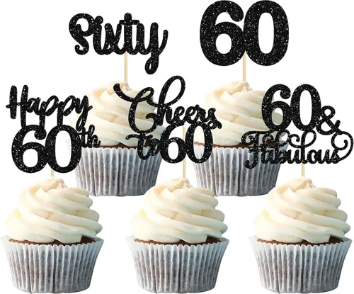 Vista 46 de Paquete de 30 adornos para cupcakes con purpurina de doble dígito para cumpleaños de 10 años, para cumpleaños, aniversario, fiesta, suministros