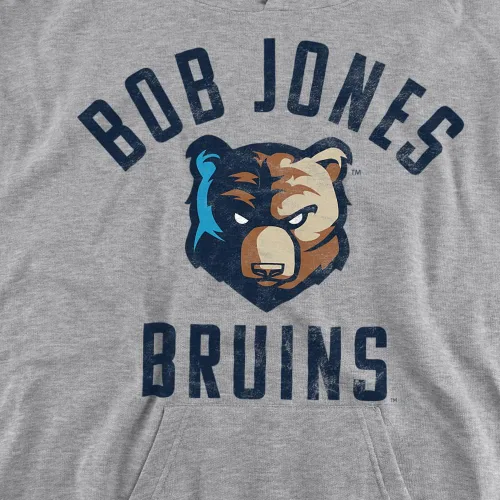 Vista 2 de LOGOVISION Sudadera con capucha oficial de Bob Jones University con logotipo de los Bruins para niños y niñas Athletic Heather