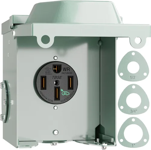 Vista 10 de BEBOBLY Caja de toma de corriente de 30 amperios para RV, receptáculo NEMA TT-30R de 125 voltios, enchufe exterior cerrado y con cerradura, panel