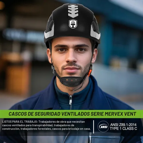 Vista 6 de GREEN DEVIL Casco de seguridad para construcción Casco duro ANSI Z89.1 Cascos De Construcción con ventilación ABS Casco de trabajo para hombres