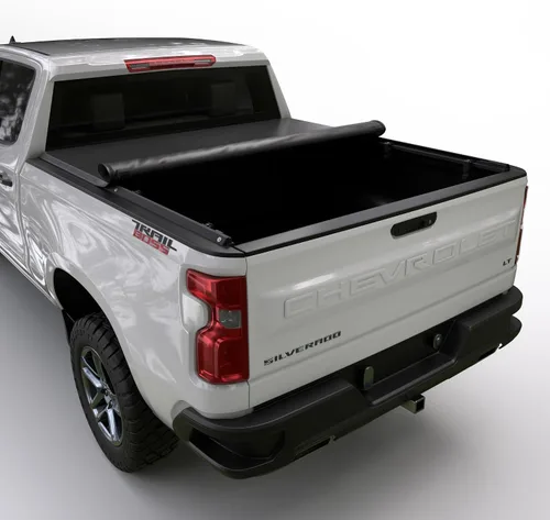 Vista 2 de Toptiny Cubierta enrollable suave para caja de camioneta, SR004, compatible con Chevy Silverado 2014 - 2018, GMC Sierra de 6 pies 5 pulgadas