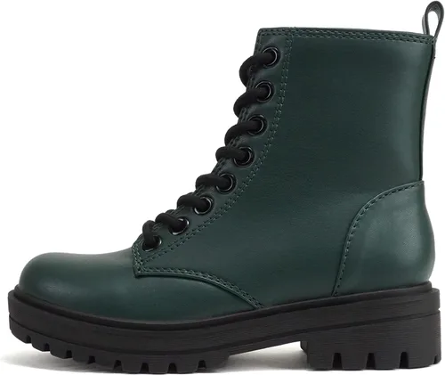 Vista 14 de SODA FIRM - Botines de combate con suela de lengüeta, cordones y cremallera lateral