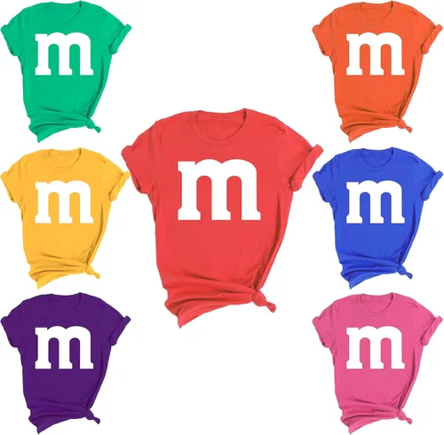 Vista 2 de Camiseta divertida de Halloween para mujer, diseño de texto en inglés "M Letter