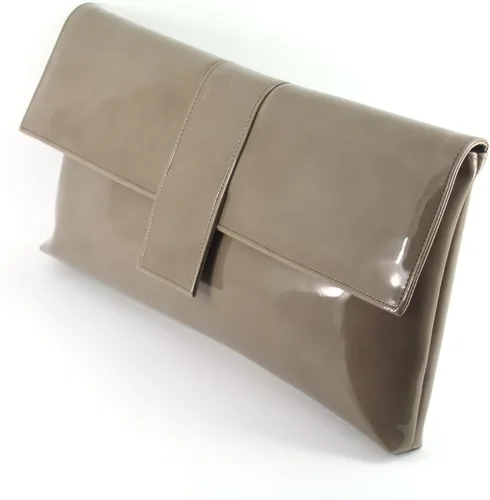Vista 2 de LONI Bolso de mano grande de charol sintético para mujer, bolso de hombro para boda, fiesta, fiesta de graduación