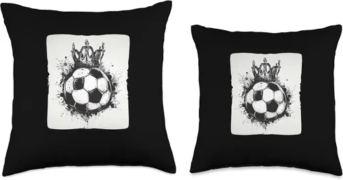 Vista 3 de Funny Crowned Soccer Ball Costume for Boys and Girls Throw Pillow