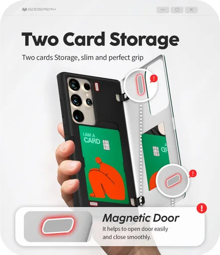 Vista 429 de GOOSPERY Parachoques magnético para puerta compatible con Galaxy S9 Plus, tarjetero tipo billetera con cierre automático por iman, funda protectora