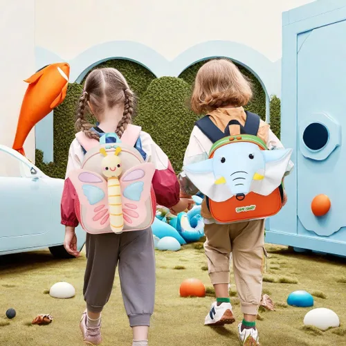 Vista 7 de CAMTOP Linda mochila para niños pequeños, diseño de dibujos animados en 3D, bolsas escolares de 1 a 3 años para guardería, bolsas de viaje, 3D