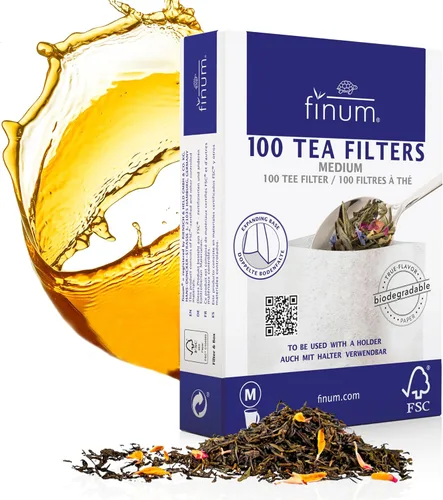 Vista 8 de Finum Bolsas de filtro de té de papel desechables para té suelto, blanco, extra delgado, 100