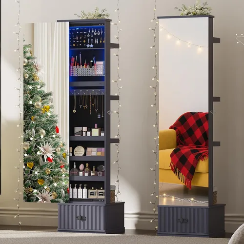 Vista 7 de HNEBC Organizador de Joyas con Luz LED 6700467006, Vidrio