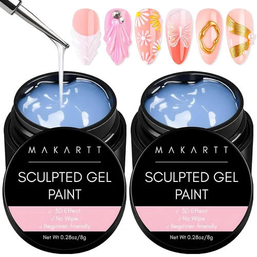 Vista 13 de Makartt Juego de Esmalte de Uñas en Gel Cromado: Esmalte de Uñas en Gel Metálico, Pintura Metálica 3D en Plata y Oro para Arte en Uñas, Secado