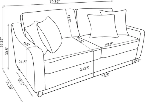 Vista 3 de Coaster Home Furnishings Christine - Sofá fijo tapizado con brazos inclinados con asiento en caja y patas marrones cónicas - Transición - Sala
